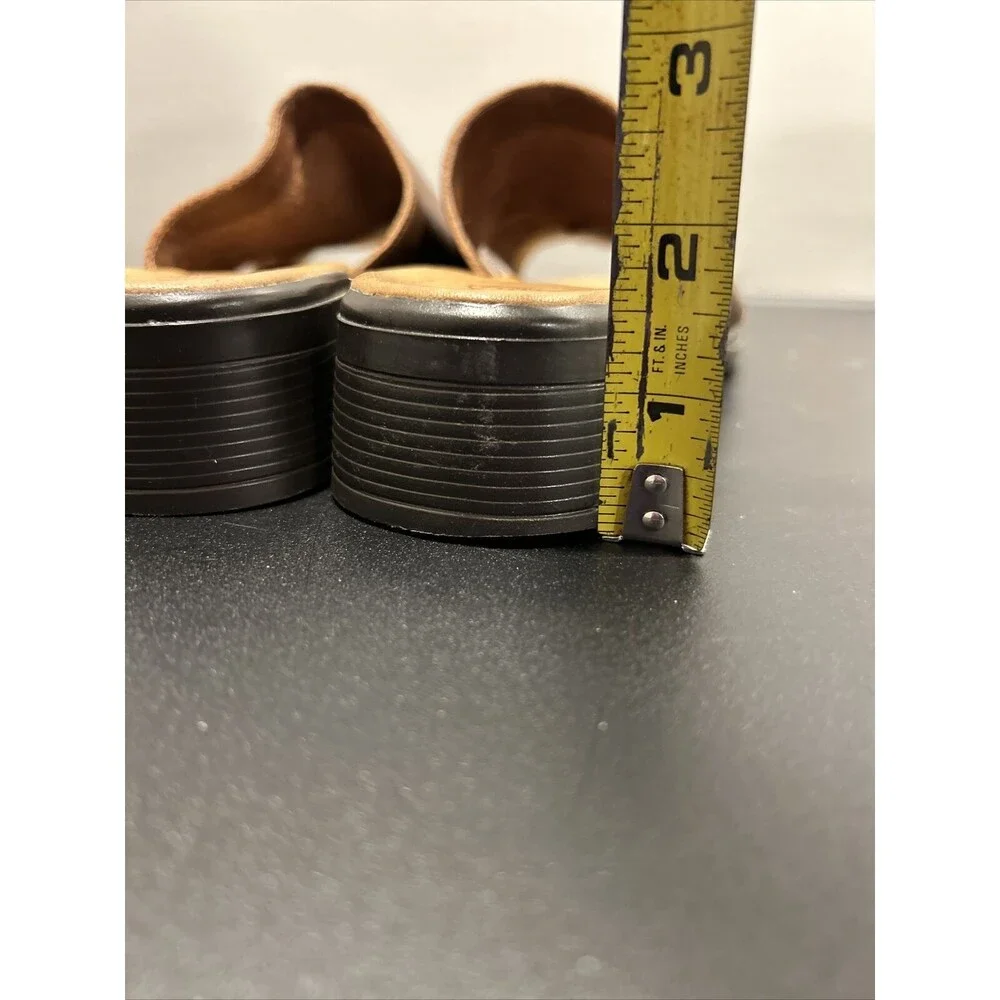 Romano Brazil Genuine Leather Size 8.5 Brown Lynda Sandals Slides Slip On